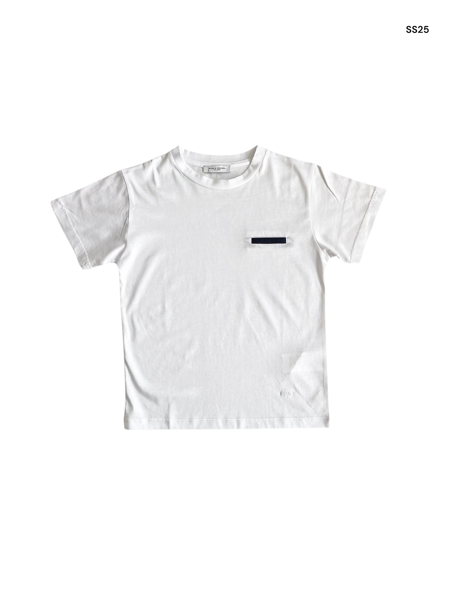 T-shirt bianca con dettaglio blu per bambino