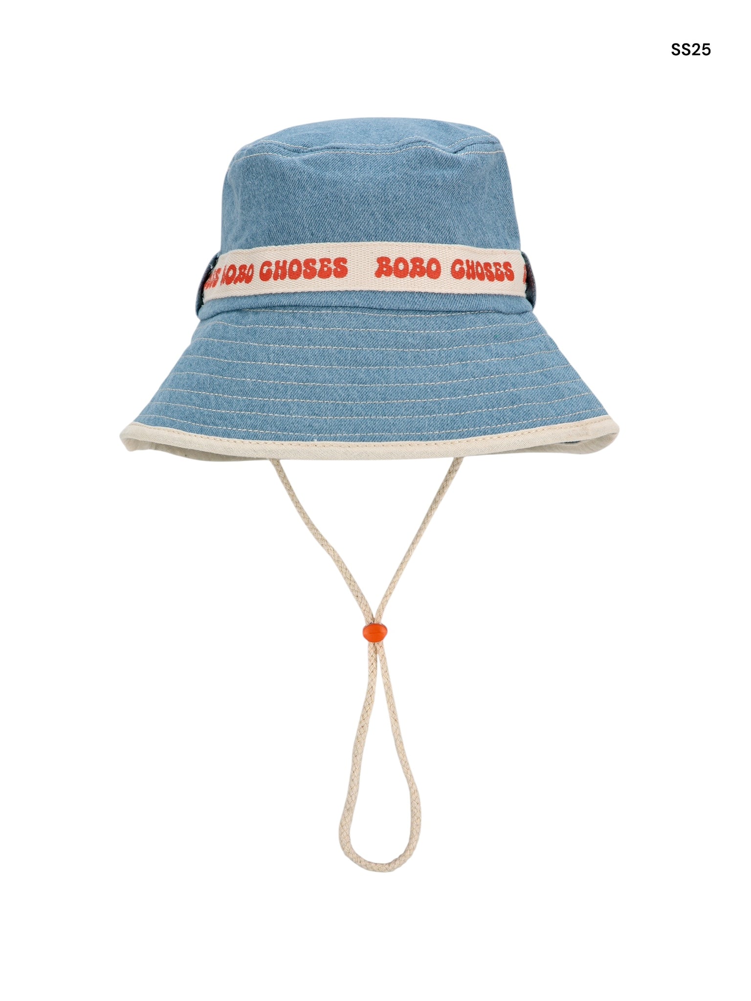Cappello alla pescatora in denim chiaro con logo per neonati e bambini