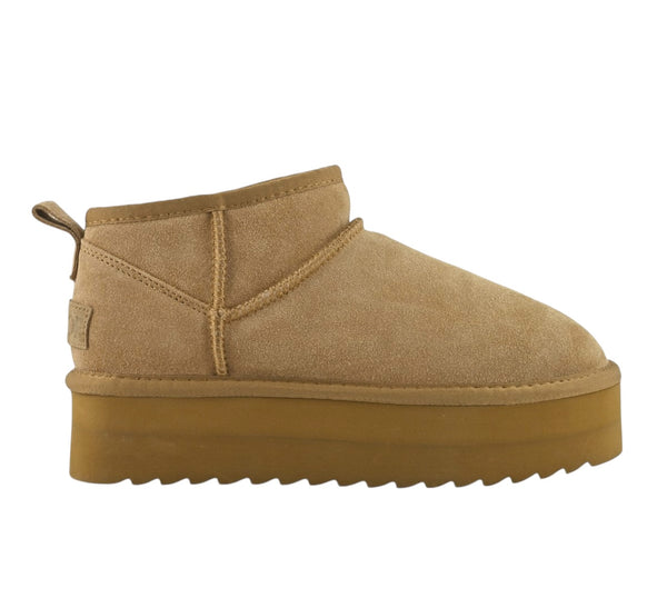 Stivale basso tan con suola platform per bambina