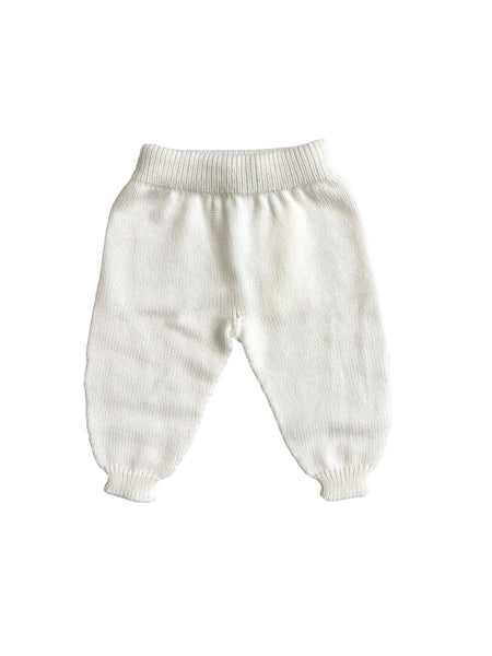 Pantalone bianco in maglia per neonati