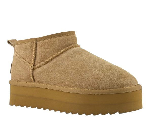 Stivale basso tan con suola platform per bambina