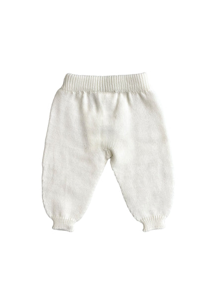 Pantalone bianco in maglia per neonati
