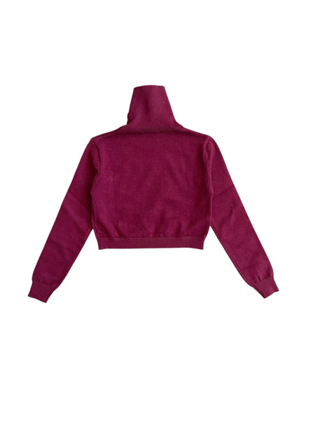 Dolcevita in maglia bordeaux per bambina