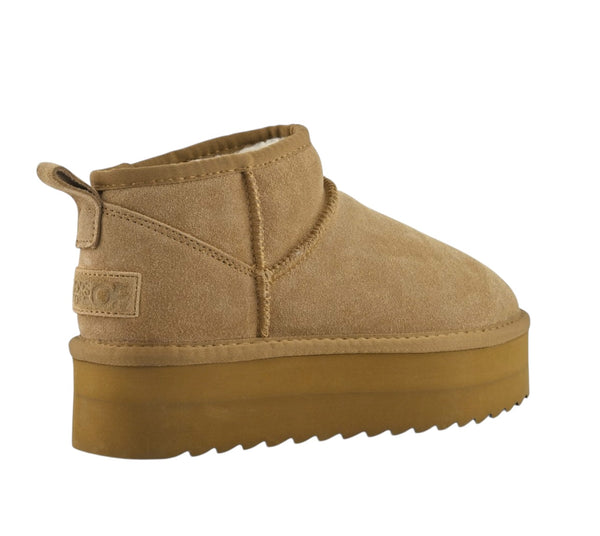 Stivale basso tan con suola platform per bambina