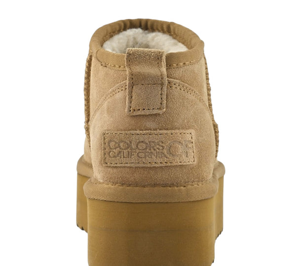 Stivale basso tan con suola platform per bambina
