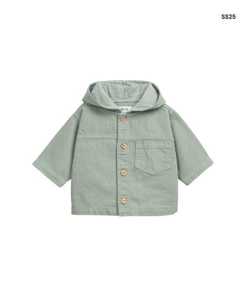Giubbino in denim salvia per neonato