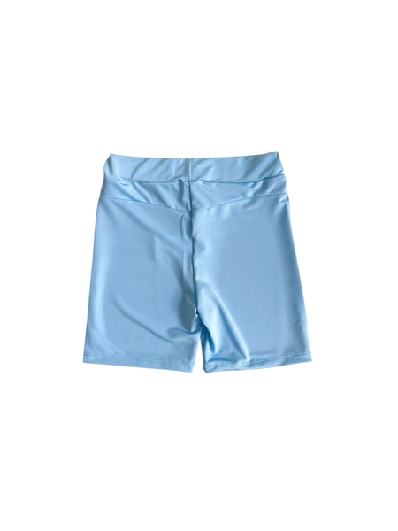 Ciclista azzurro polvere con logo per bambina