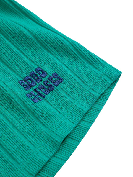 Short verde con logo per neonata e bambina