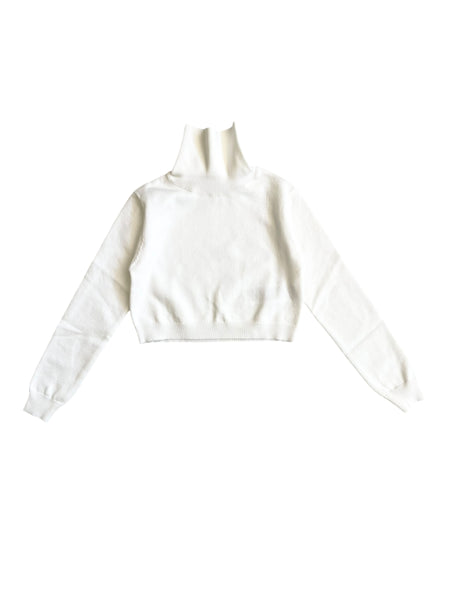 Dolcevita in maglia latte per bambina