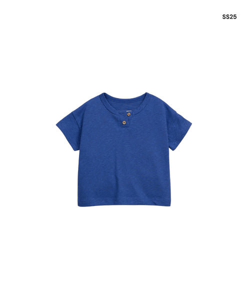T-shirt serafino  blu per neonato