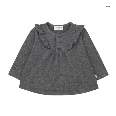 Blusa grigia con ruche per neonata