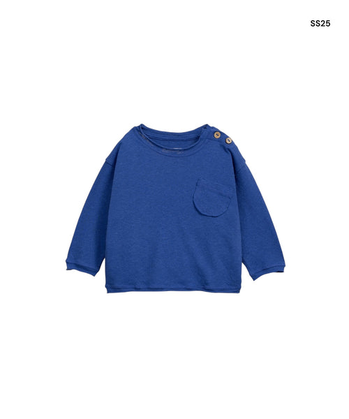 Maglia blu con taschino per neonato