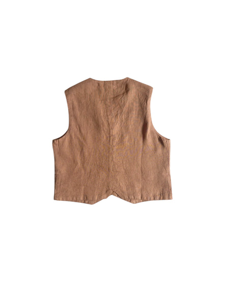 Gilet in lino biscotto per bambino
