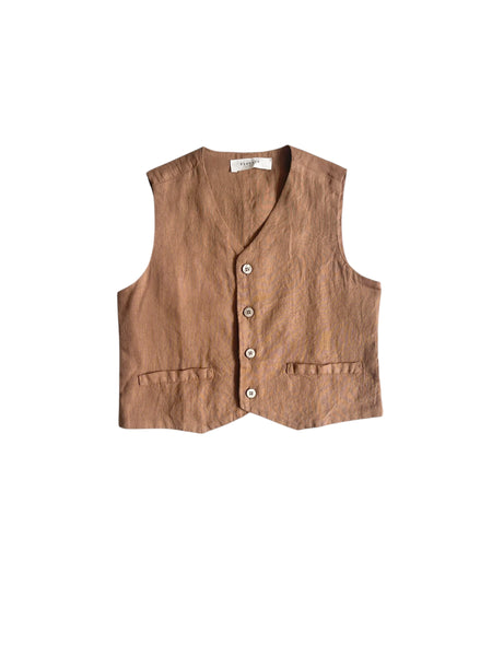 Gilet in lino biscotto per bambino
