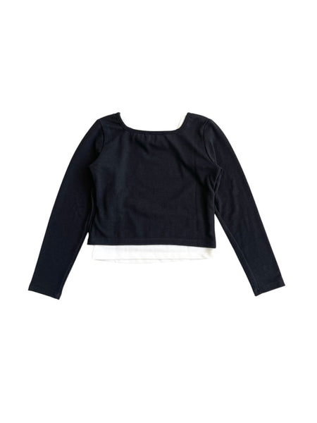 Set 2 maglie bianca e nera per bambina