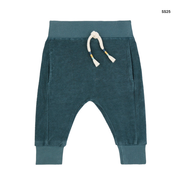 Pantalone in spugna petrolio per neonati