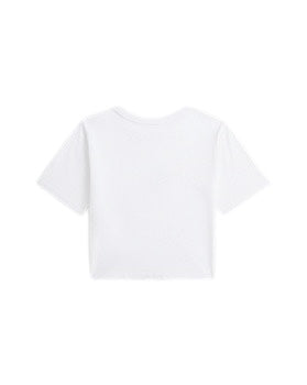 T-shirt cropped bianca per neonata e bambina