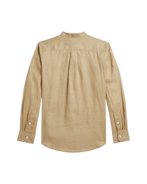 Camicia in lino tan per neonato e bambino