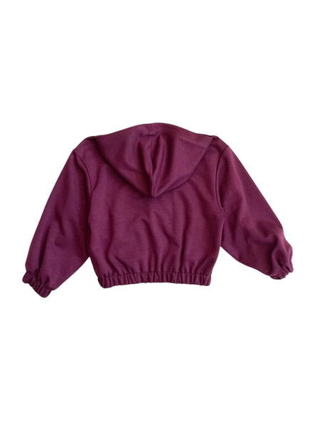 Felpa aperta bordeaux per bambina