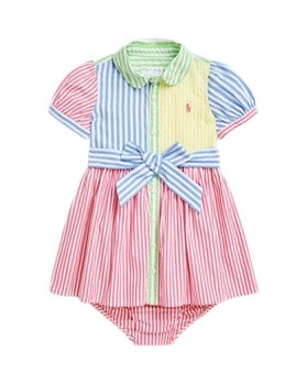 Abito chemisier a righe multicolor per neonata