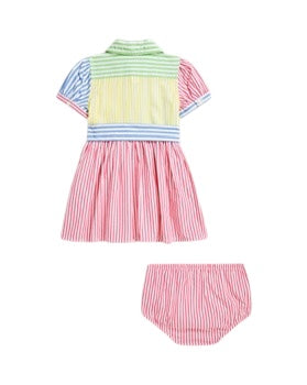 Abito chemisier a righe multicolor per neonata