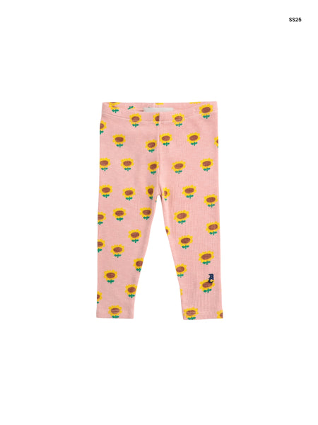 Leggings rosa con stampa girasoli all over per neonata