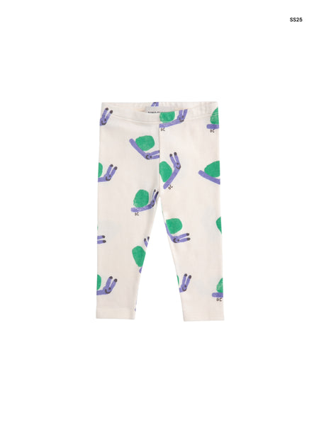 Leggings bianco con stampa all over per neonata