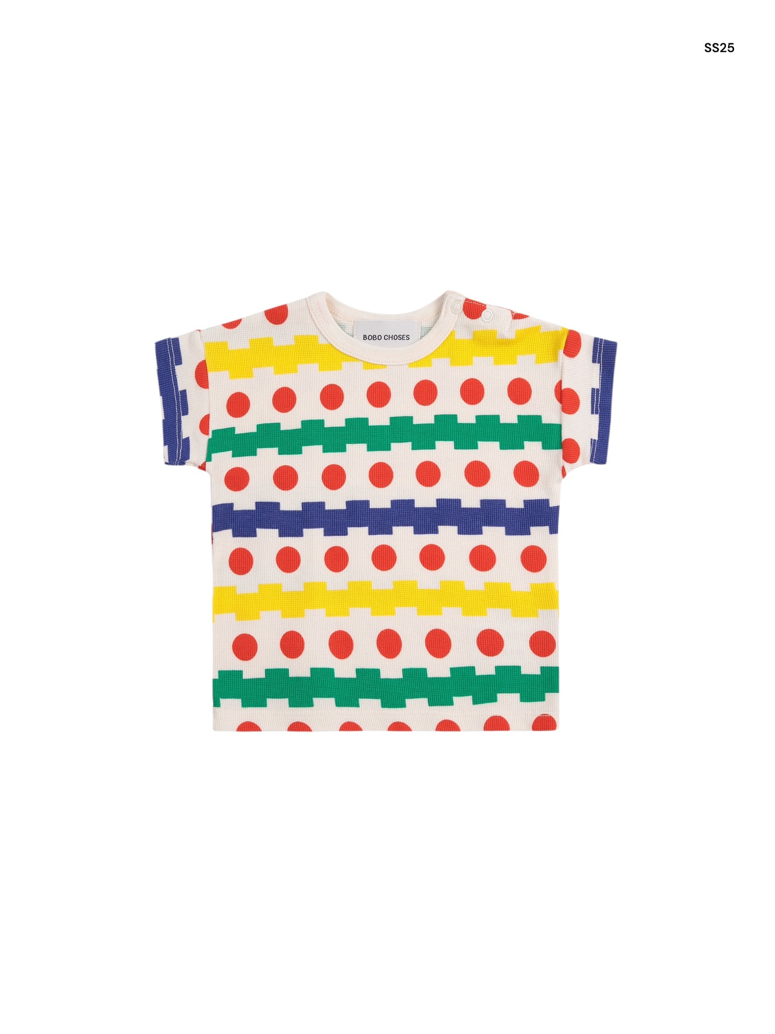 T-shirt con stampa multicolor all over per neonati