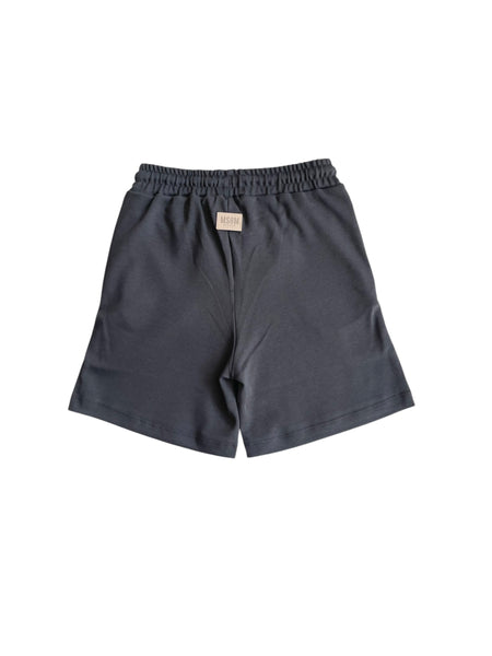 Bermuda in felpa nero con logo per bambini