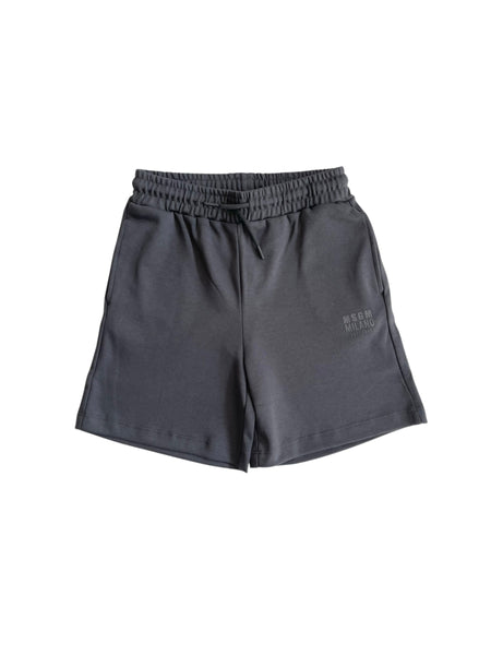 Bermuda in felpa nero con logo per bambini