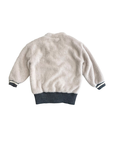 Cardigan in eco pelliccia beige per bambina