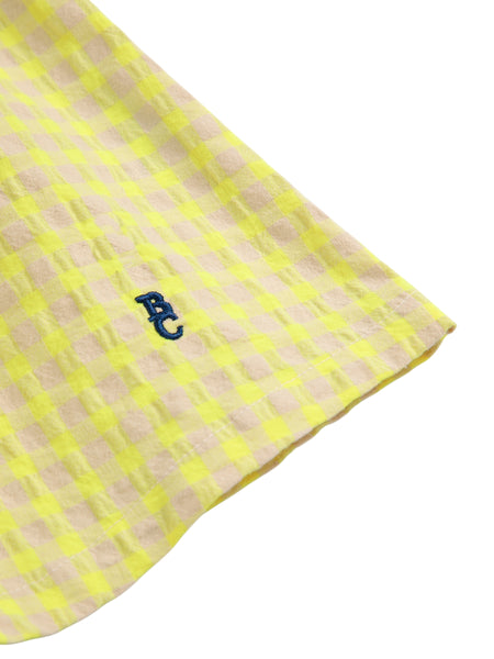 Top vichy giallo e beige per neonata e bambina