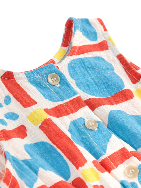 Tuta con stampa geometrica multicolor per neonati