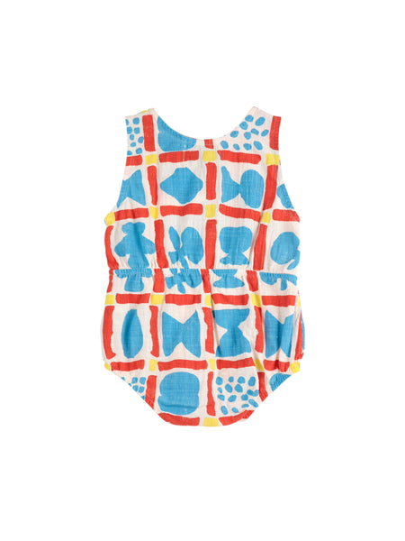 Tuta con stampa geometrica multicolor per neonati