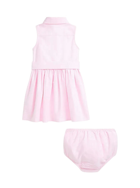 Abito chemisier rosa con cintura per neonata