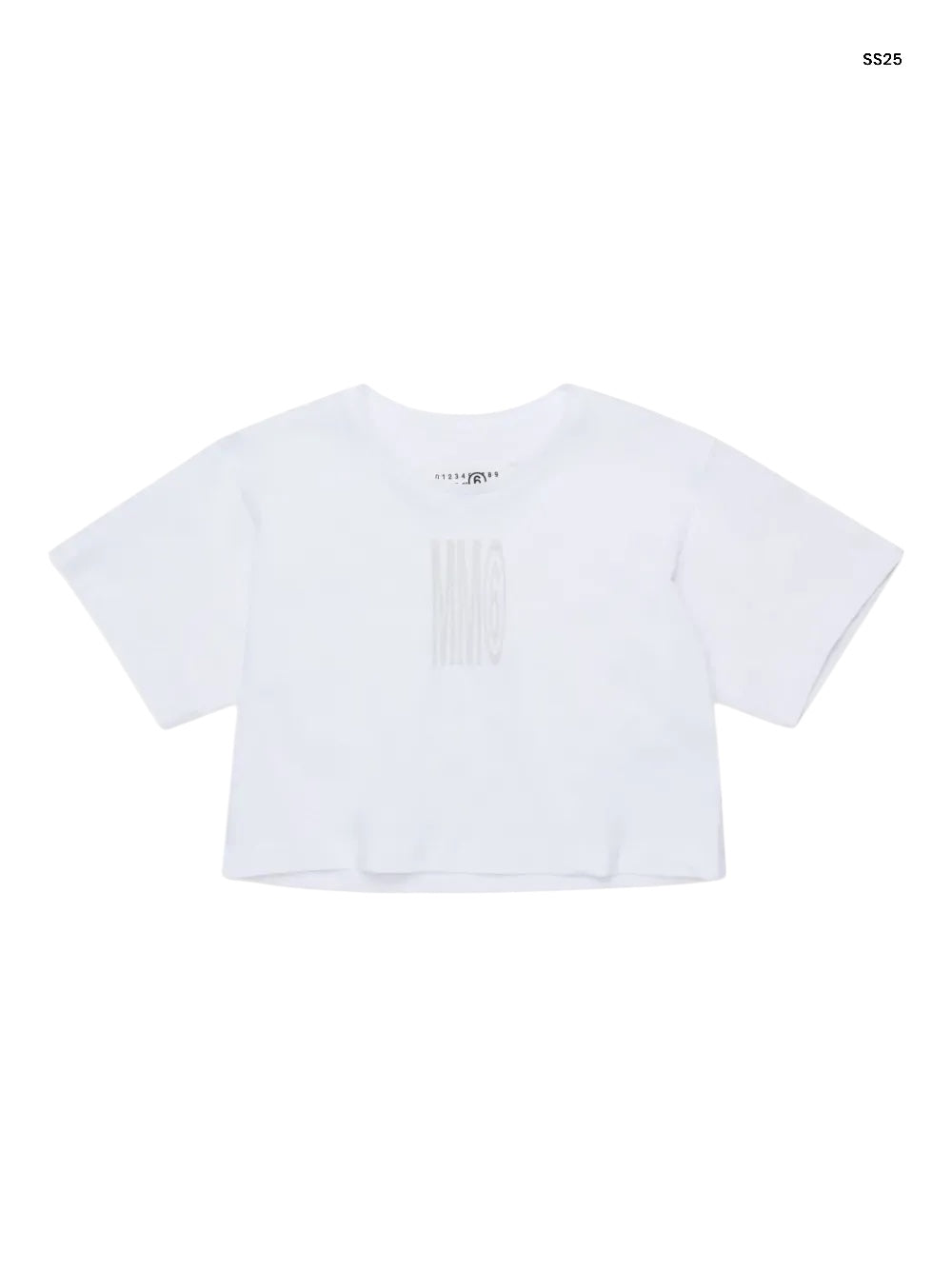 T-shirt cropped bianca per bambina
