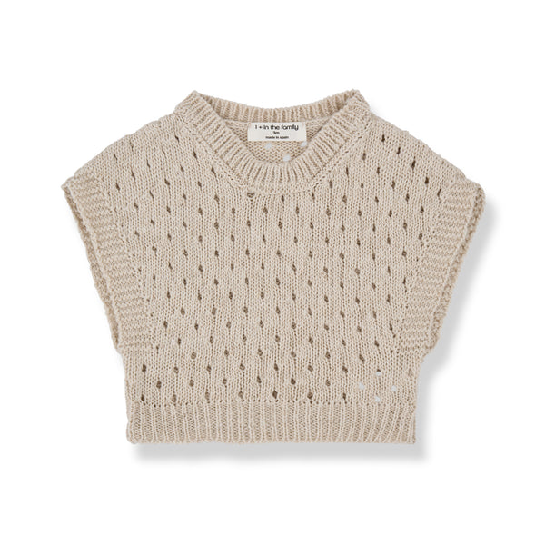 Maglia beige per neonata