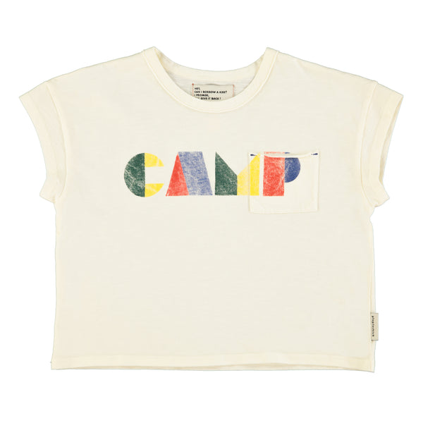 T-shirt panna con stampa multicolor per neonati e bambini