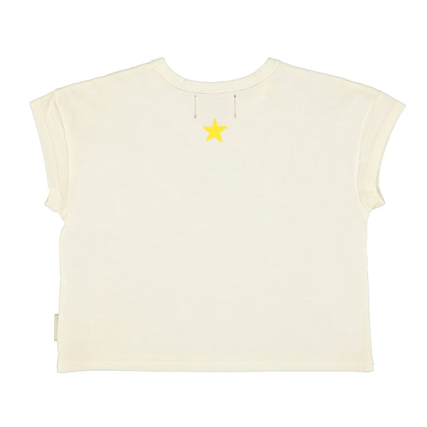 T-shirt panna con stampa multicolor per neonati e bambini