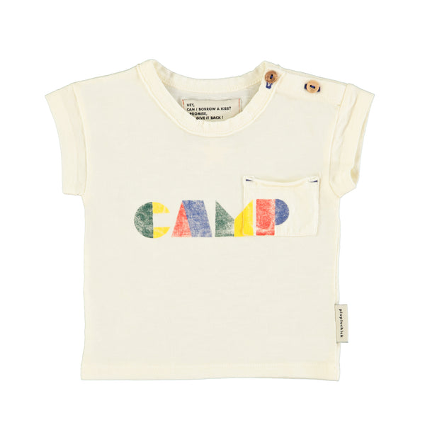 T-shirt panna con stampa multicolor per neonati e bambini
