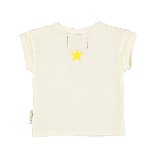 T-shirt panna con stampa multicolor per neonati e bambini