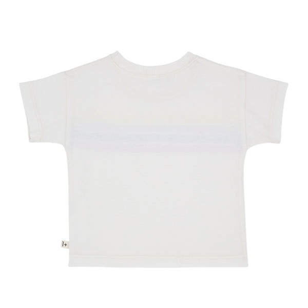 T-shirt panna con righe multicolor per neonato 1+ more in the family ALAYOR OFF-WHITE 