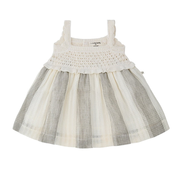 Abito bianco e grigio con motivo a righe per neonata 1+ more in the family FONTCLARA GREY 