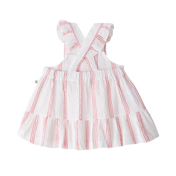 Abito bianco a righe rosa per neonata 1+ more in the family JONCOLS STRAWBERRY 