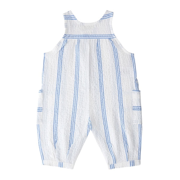 Tutina bianca a righe blu per neonato 1+ more in the family MONTJOI ULTRAMARINE 