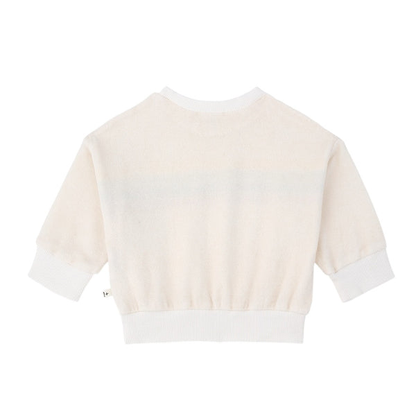 Felpa panna in spugna con righe multicolor per neonato 1+ more in the family SANTANYI OFF-WHITE 