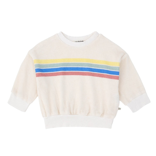 Felpa panna in spugna con righe multicolor per neonato 1+ more in the family SANTANYI OFF-WHITE 