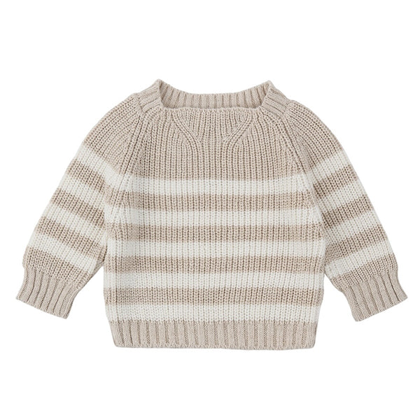 Maglia a righe beige e bianche per neonato 1+ more in the family XALOC BEIGE 