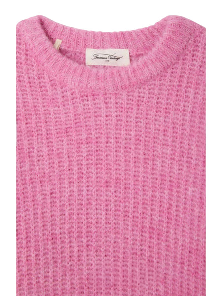 Maglione rosa per neonata e bambina American Vintage KEAST18A ROSE BUBBLE CHINE 
