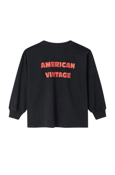 T-shirt nera con logo per neonato e bambino American Vintage KFIZ02BI NOIR 